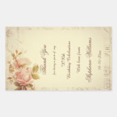 Vintage Pariser Postzeichen Chic-Rose Rechteckiger Aufkleber (Vorderseite)