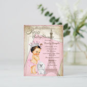 Vintage Pariser Princess-Babydusche Einladung (Stehend Vorderseite)