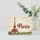 Vintage Pariser Reise Feiertagspostkarte (Stehend Vorderseite)