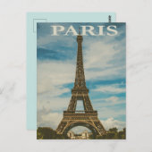 Vintage Pariser Reise Postkarte (Vorne/Hinten)