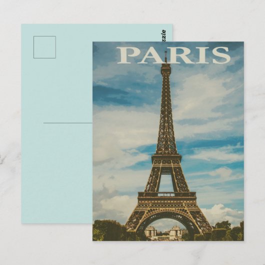 Vintage Pariser Reise Postkarte (Vorne/Hinten)
