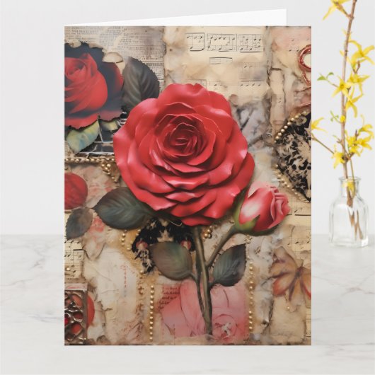 Vintage Pariser Rose Karte (Gelbe Blume)