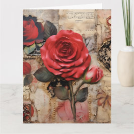 Vintage Pariser Rose Karte