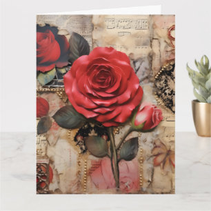 Vintage Pariser Rose Karte
