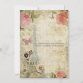 Vintage Pariser Rosen-Hochzeit Einladung (Rückseite)