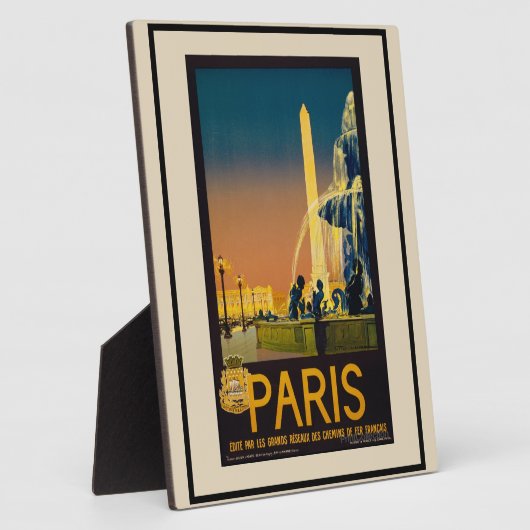 Vintage Pariser Springbrunnen Fotoplatte (Seite)