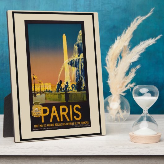 Vintage Pariser Springbrunnen Fotoplatte (Seite)