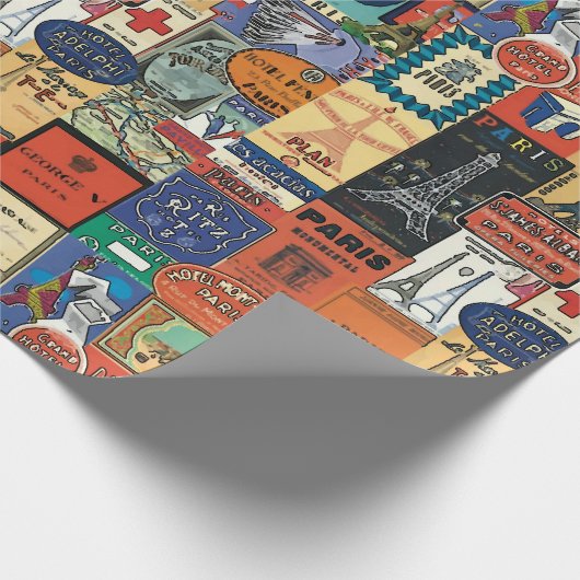 Vintage Pariser Stckers Geschenkpapier (Ecke)