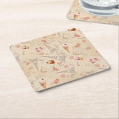 Vintage Pariser Süßigkeiten Rechteckiger Pappuntersetzer (angewinkelt)