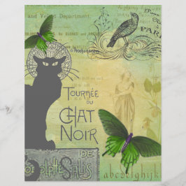 Vintage Pariser Tour des Chats Noir Collage Scrapb
