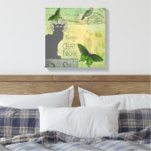 Vintage Pariser Tour zum Chat Noir Collage Leinwanddruck (Insitu (Schlafzimmer))