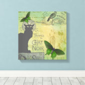 Vintage Pariser Tour zum Chat Noir Collage Leinwanddruck (Insitu (Holzboden))