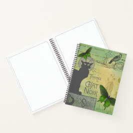 Vintage Pariser Tour zum Chat Noir Collage Notizblock