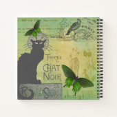 Vintage Pariser Tour zum Chat Noir Collage Notizblock (Rückseite)