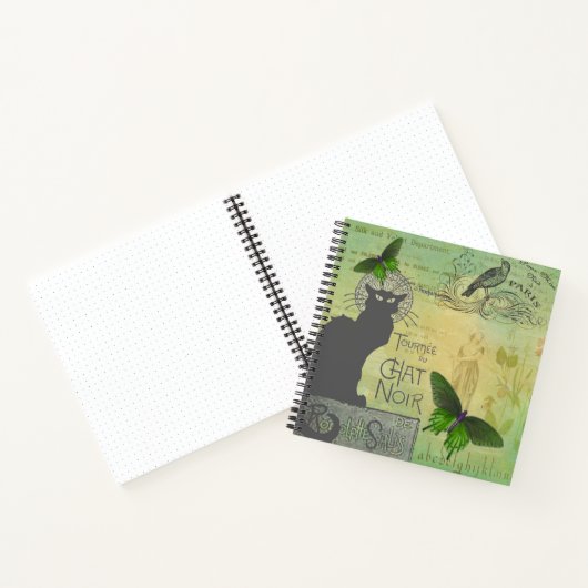 Vintage Pariser Tour zum Chat Noir Collage Notizblock (Innenseite)