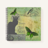 Vintage Pariser Tour zum Chat Noir Collage Notizblock (Vorderseite)