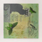 Vintage Pariser Tour zum Chat Noir Collage Puzzle (Horizontal)