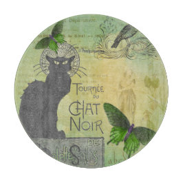 Vintage Pariser Tour zum Chat Noir Collage Schneidebrett