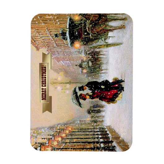 Vintage Pariser Weihnachtsmagnete Magnet (Vertikal)