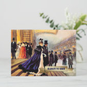 Vintage Pariser Winterlandschaft  Einladung (Stehend Vorderseite)