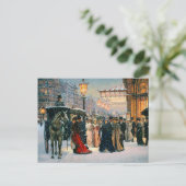 Vintage Pariser Winterlandschaft Feiertagspostkarte (Stehend Vorderseite)