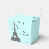 Vintage Parishochzeit im modernen Blaueiffelturm Geschenkschachtel (Vorderseite)