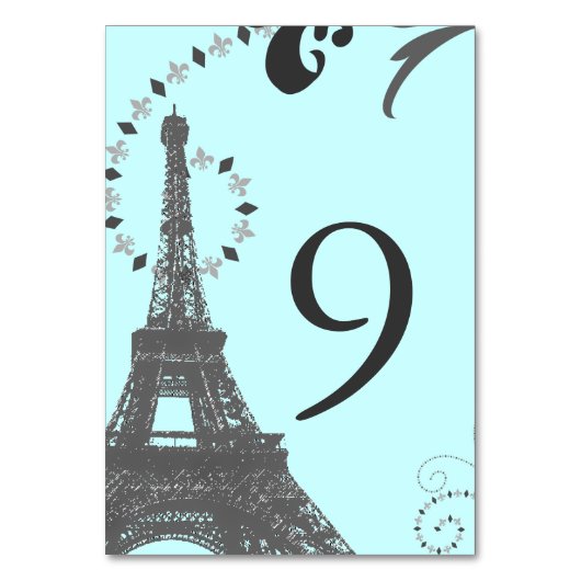 Vintage Parishochzeit in Schwarzwald Tischnummer (Vorderseite)