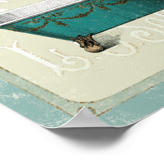 Vintage Parisian Bath Poster (Ecke)