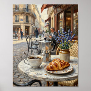 Vintage Parisian Bistro Kaffee Wein I Poster