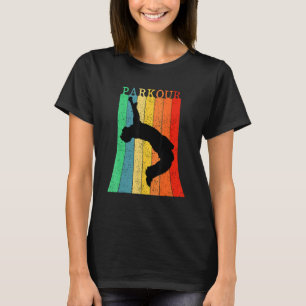 Vintage Parkour Ninja Stadt Freilauf Springen Pa T-Shirt