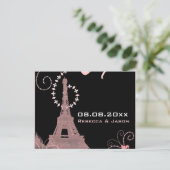 Vintage Parks im Eiffelturm Save the Date Ankündigungspostkarte (Stehend Vorderseite)