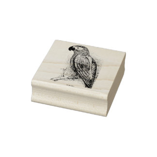Vintage Parrot-Briefmarke Gummistempel