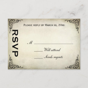 Vintage Parrot Tulip Response-Karte RSVP Karte