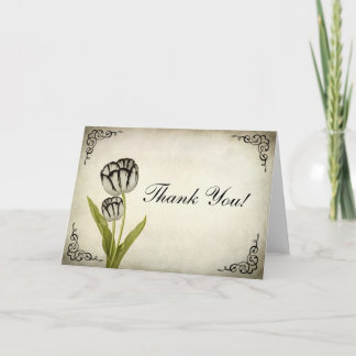 Vintage Parrot Tulip Thank You Card Dankeskarte