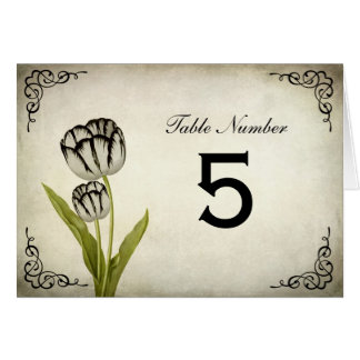 Vintage Parrot Tulip Tischnummer Card