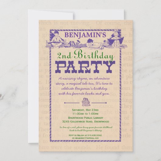 Vintage Party Einladung (Vorderseite)