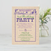 Vintage Party Einladung (Stehend Vorderseite)