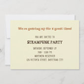 Vintage Party Einladung aus Steampunken, Gears/Dir (Rückseite)