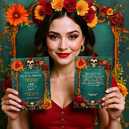 💀 🎉 Vintage Party Einladung Día de Muertos