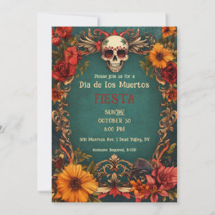 💀 🎉 Vintage Party Einladung Día de Muertos