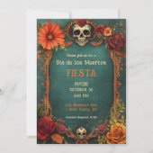💀 🎉 Vintage Party Einladung Día de Muertos (Vorderseite)
