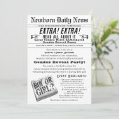 Vintage Party Einladung von Zeitungsgeschlechtern (Stehend Vorderseite)