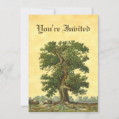 Vintage Party Einladungen aus Eichenbaum (Vorderseite)