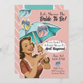 Vintage Party Einladungen für Regenschirme (Vorne/Hinten)