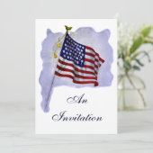 Vintage Party Einladungen für US-Flaggen (Stehend Vorderseite)