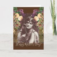 Vintage-Party-Girl auf viktorianischem Teppich