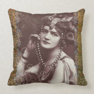 Vintage-Party-Girl-Victorian-Tapisserie-Wurfkissen Kissen