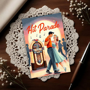 Vintage-Party im Stil der 1950er Jahre Postkarte