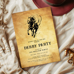 Vintage-Party mit altem Papier-Rennpferd Derby Einladung