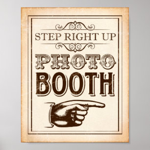 Vintage-Party PHOTO BOOTH Schild Druck Alter Weste